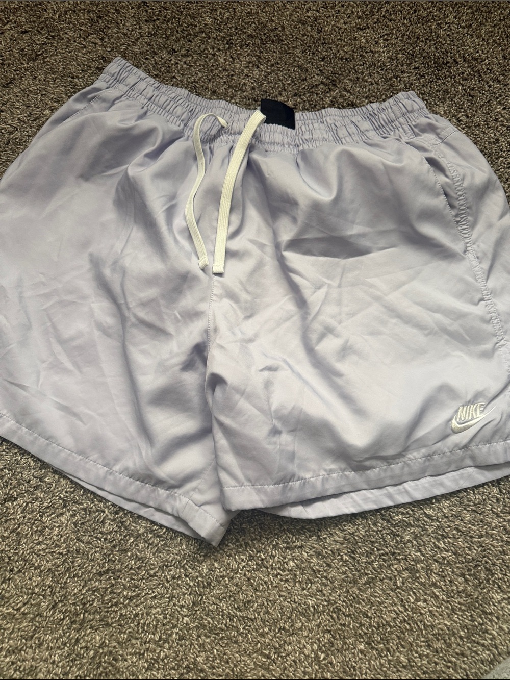 Nike Lavender Athletic Shorts with White Drawstring